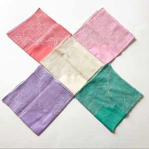 Vintage Lace Embroidered Handkerchiefs Hankie Lot